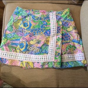 Lilly Pulitzer fish print skort skirt size 0 Party School